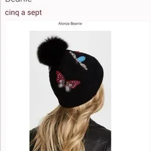NWT Cinq À Sept Fur pompom Embellished Beanie cinq a sept | Accessories | Nwt Cinq Sept Fur Pompom  main image 2